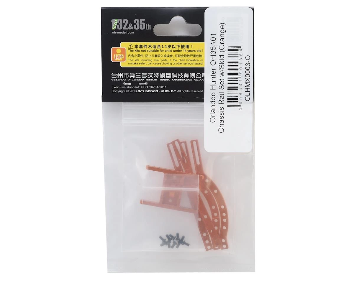 Orlandoo Hunter OH35A01 Aluminum Chassis Rail Set w/Skid (Orange) 4 Orlandoo Hunter OH35A01 Aluminum Chassis Rail Set w/Skid (Orange) - Image 2